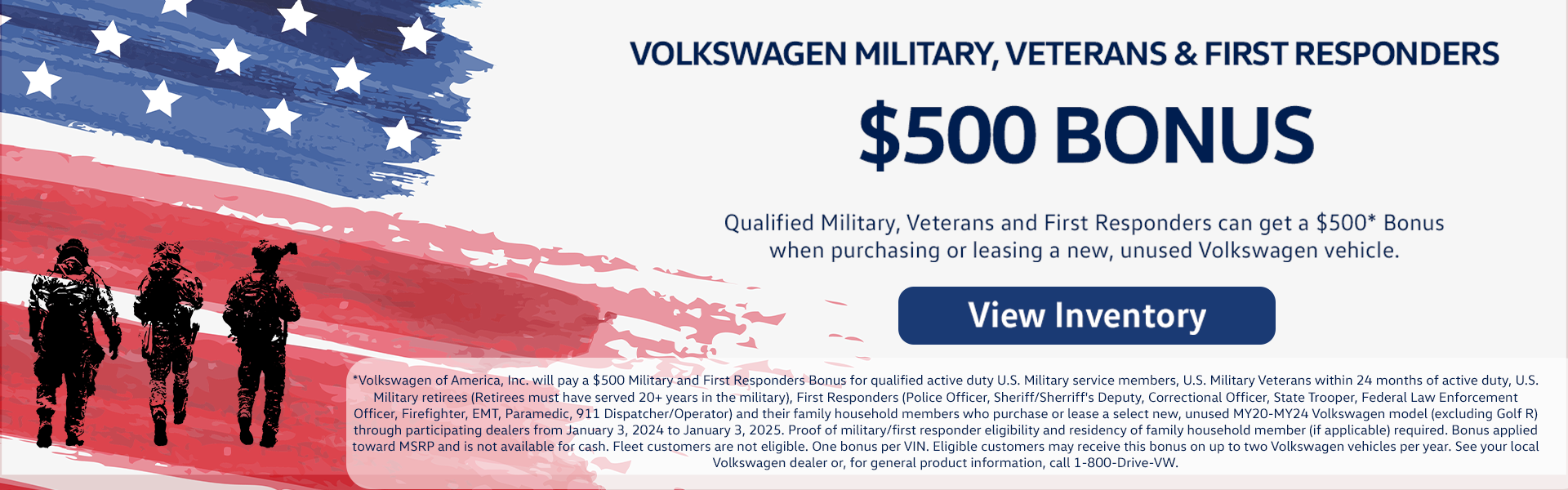 Military Header : $500 Customer Bonus